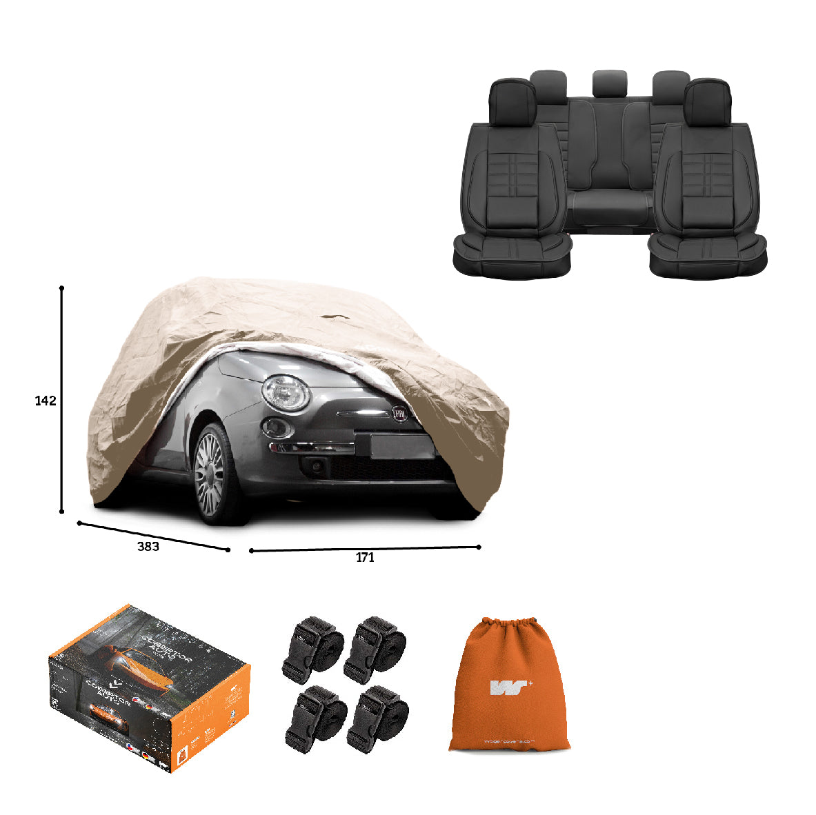 Pack Cobertor de Auto Deluxe + Funda de Asiento (20% OFF)