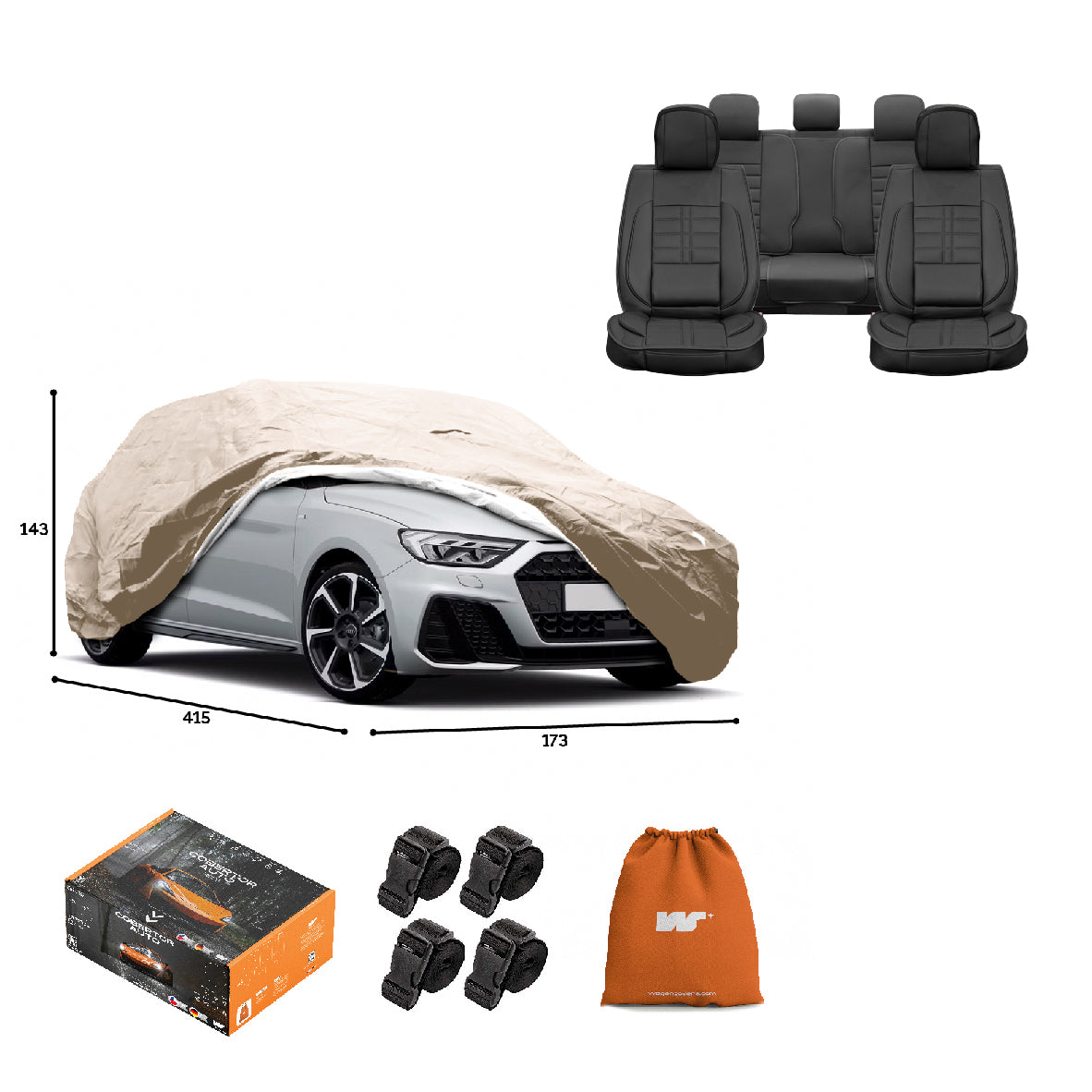 Pack Cobertor de Auto Deluxe + Funda de Asiento (20% OFF)