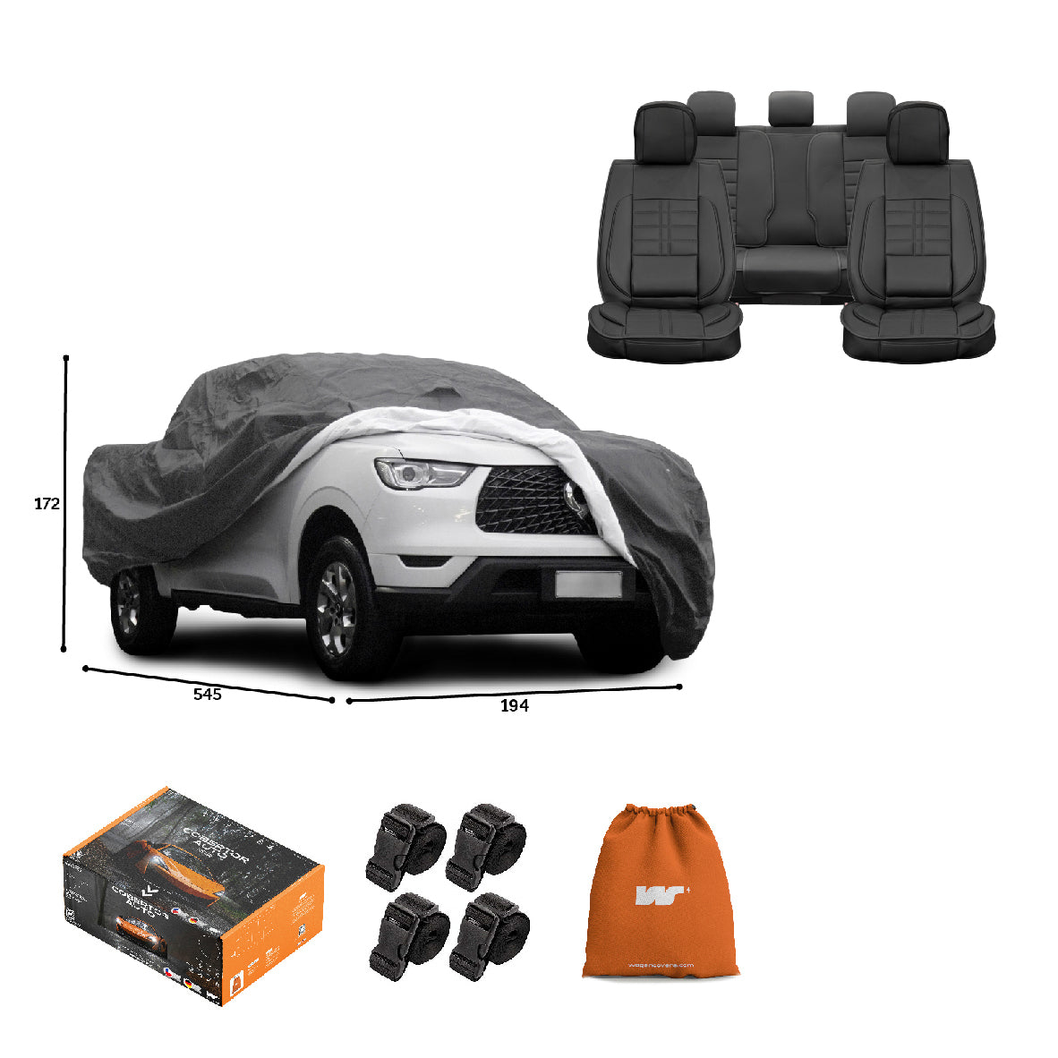 Pack Cobertor de Auto Deluxe + Funda de Asiento (20% OFF)