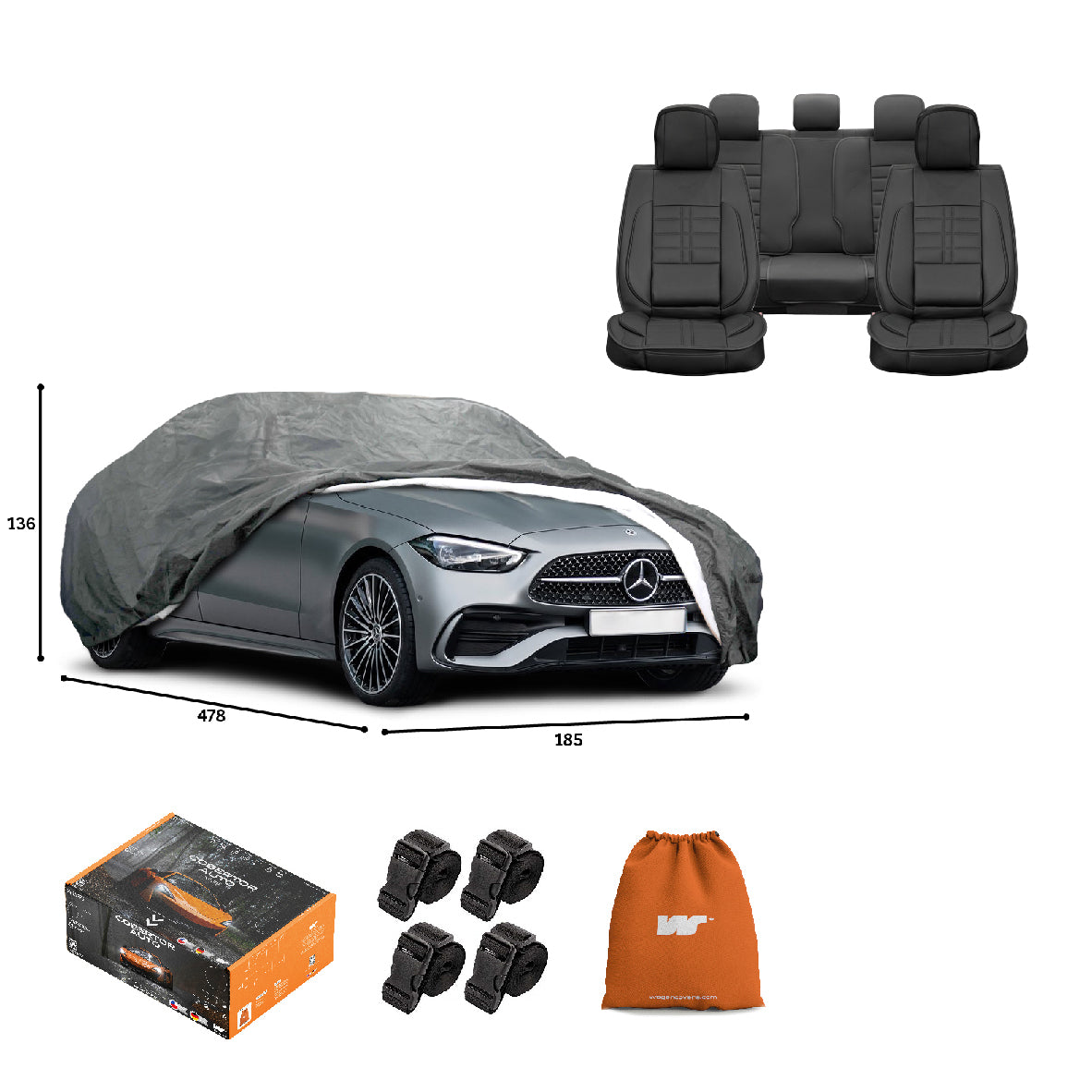 Pack Cobertor de Auto Deluxe + Funda de Asiento (20% OFF)
