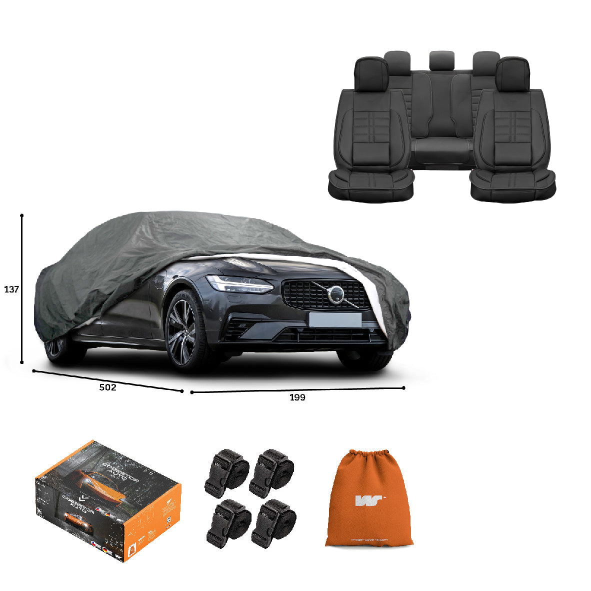 Pack Cobertor de Auto Deluxe + Funda de Asiento (20% OFF)