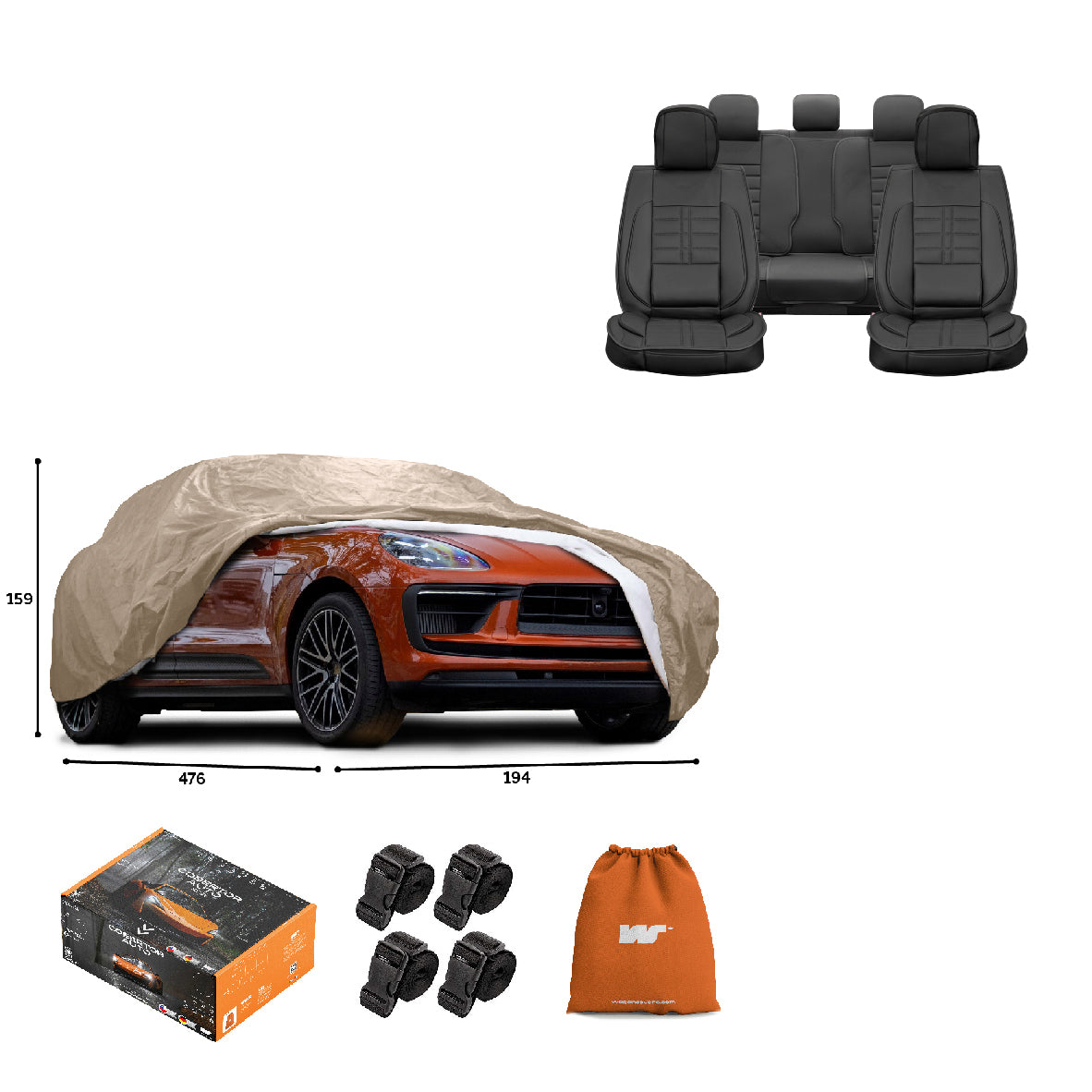 Pack Cobertor de Auto Deluxe + Funda de Asiento (20% OFF)